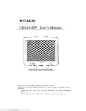 Hitachi CML151XW User Manual