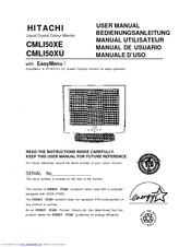 Hitachi CML150XE User Manual