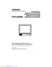 Hitachi CPX1402MS User Manual