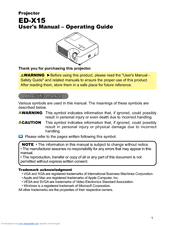Hitachi ED-X15 and User's Manual And Operating Manual