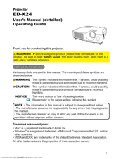 Hitachi ED-X24 and User's Manual And Operating Manual