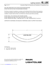 Lightolier IS_LSC Assembly and Assembly And Installation Manual