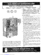 Crown Boiler DG-75 Installation Instructions Manual