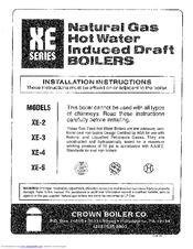 Crown Boiler XE-3 Installation Instructions Manual