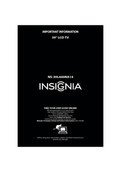 Insignia NS-39L400NA14 Important Information Manual