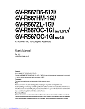 Gigabyte GV-R567OC-1GI rev1.0/1.1 User Manual