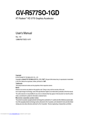 Gigabyte GV-R577SO-1GD User Manual