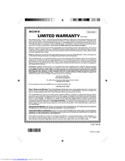 Sony HDR-AS10 Limited Warranty