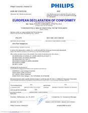 Philips SHC1300/00 Declaration Of Conformity