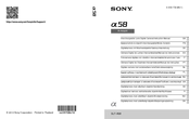 Sony a58 Instruction & Operation Manual