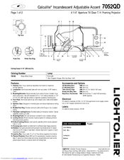 Lightolier Calculite 7052QD Specification