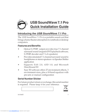 SIIG USB SoundWave 7.1 Pro Quick Installation Manual