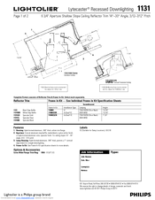 Lightolier Lytecaster 1131 Specification