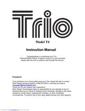 Trio Trio T4 Instruction Manual