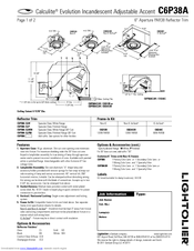 Lightolier Calculite C6P38A Specification