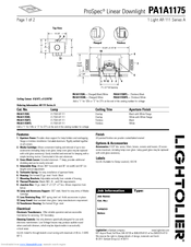 Lightolier ProSpec PA1A1175 Specification