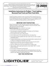 Lightolier ProSpec Track Lighting Installation Instructions