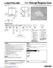Lightolier Concept Elegance Lens Specification
