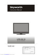 Skyworth LCD-22L19 Instruction Manual