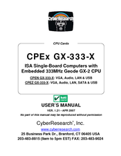 CyberResearch CPEZ GX-333-X User Manual