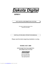 Dakota Digital HLY-2000 Installation And Operation Manual