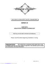 Dakota Digital 3X Series Installation And Operation Manual