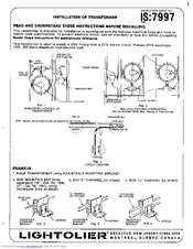 Lightolier transformer Installation