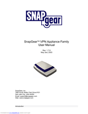 SnapGear VPN appliance Family 1.7.8 User Manual