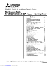Mitsubishi Electric Maintenance Tools for MN converter & G-50A Operating Manual