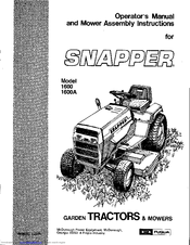 Snapper 1600A Operator's Manual