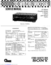 Sony TC-WR720 Service Manual