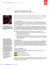 Adobe 25520388 - Premiere Pro - PC Quick Start Manual