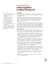 Adobe InDesign CS2 Switching Manual