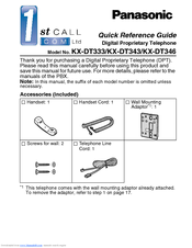 Panasonic KX-DT346C Quick Reference Manual