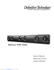 Definitive Technology Mythos XTR-SSA3 Owner's Manual