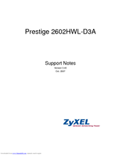ZyXEL Communications Prestige 2602HWL-D3A Support Manual