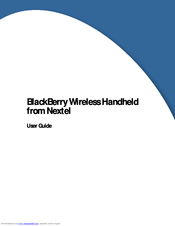 Blackberry 7510 Wireless Handheld User Manual