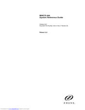 Zhone IMACS-200-AC-OHSU-OW System Reference Manual
