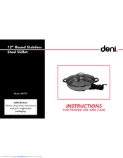 Deni 8275 Instructions For Proper Use And Care Manual