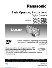 Panasonic DMC-ZS5K Basic Operating Instructions Manual