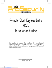 Directed Electronics ProSecurity RK20 Installation Manual