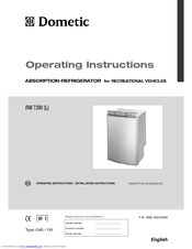 Dometic RM 7390 L Operating Instructions Manual