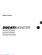 Ducati MONSTER 1000 Owner's Manual