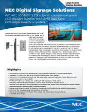 NEC MultiSync V463 Specification