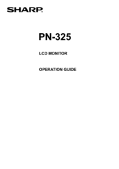 Sharp PN-325 Operation Manual