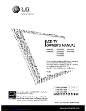 LG 42LH200C - 42In Lcd Hdtv 1080P 1366X768 1200:1 Blk Hdmi Vga Svid Usb Spkr Owner's Manual