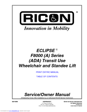 Eclipse Combustion F8000A Series Service/ Service/Owner Manual