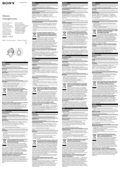 Sony MDR-110LP Instruction & Operation Manual