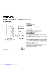 Hotpoint HTDP120EDWW Specification Sheet