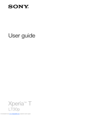 Sony Ericsson Xperia T User Manual